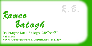 romeo balogh business card